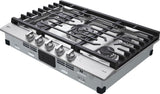 LG - 30" Smart Gas Cooktop 22K BTU, EasyClean Cooktop, Backlit Weighted Knobs - Gas Cooktops - CBGJ3027S