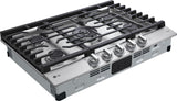LG - 30" Smart Gas Cooktop 22K BTU, EasyClean Cooktop, Backlit Weighted Knobs - Gas Cooktops - CBGJ3027S