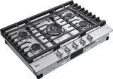 LG - 30" Smart Gas Cooktop 22K BTU, EasyClean Cooktop, Backlit Weighted Knobs - Gas Cooktops - CBGJ3027S