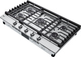 LG - 36" Gas Cooktop, 20K BTU, EsayClean Cooktop - Gas Cooktops - CBGJ3623S