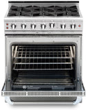 Capital Cooking - 36" Capital Culinarian Range - Self Clean - 25K BTU - 4 Open Burners + 12"Griddle, 1 8K BTU Small Pan Burner - CGSR362G2