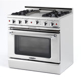 Capital Cooking - 36" Capital Culinarian Range - Self Clean - 25K BTU - 4 Open Burners + 12"Griddle, 1 8K BTU Small Pan Burner - CGSR362G2