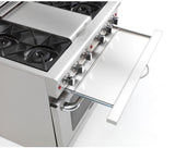 Capital Cooking - 36" Capital Culinarian Range - Self Clean - 25K BTU - 4 Open Burners + 12"Griddle, 1 8K BTU Small Pan Burner - CGSR362G2