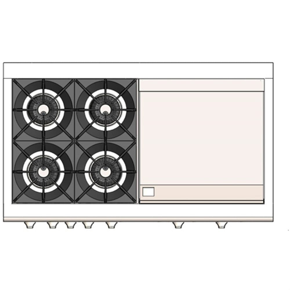 Capital Cooking - 48" Capital Culinarian Range - Self Clean - 25K BTU - 4 Open Burners + 24" Griddle - CGSR484GG