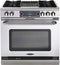 Capital Cooking - 36" Capital Connoisseurian Dual Fuel Range - Self Clean - 25K BTU - 4 Open Burners + 12" BBQ, 1 8K BTU Small Pan Burner - COB362B2