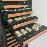 Allavino - Reserva Series 308 Bottle 71" Tall Four Zone Black Glass Side-by-Side Wine Refrigerator - BF 2X-VSW15471D-2BG