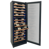 Allavino - Reserva Series 67 Bottle 71" Tall Dual Zone Black Shallow Wine Refrigerator with Wood Shelf Fronts