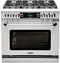 Capital Cooking - 36" Capital Connoisseurian Dual Fuel Range - Self Clean - 19K BTU - 4 Sealed Burners w/ 12" BBQ (centered) - CSB362B2