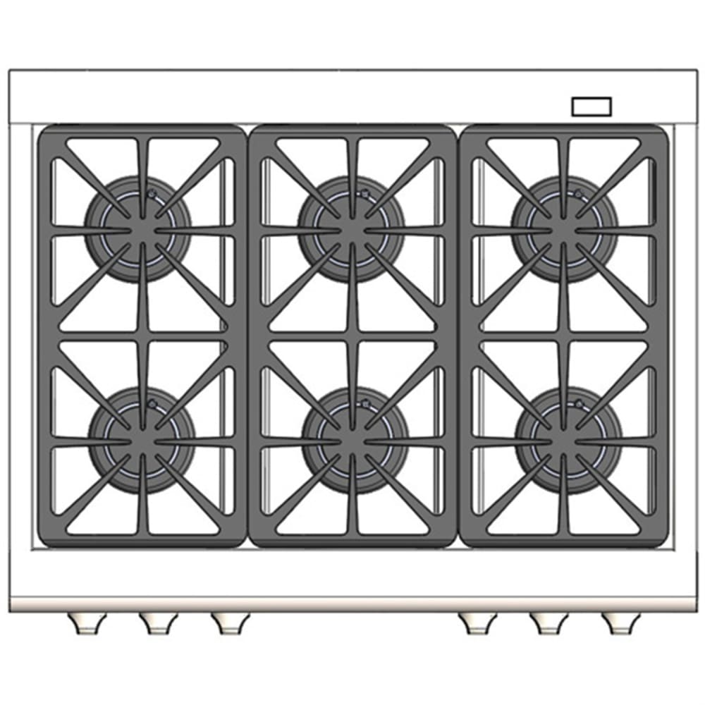 Capital Cooking - 36" Capital Connoisseurian Dual Fuel Range - Self Clean - 19K BTU - 6 Sealed Burners - CSB366