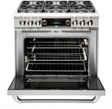 Capital Cooking - 36" Capital Connoisseurian Dual Fuel Range - Self Clean - 19K BTU - 6 Sealed Burners - CSB366