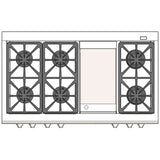 Capital Cooking - 36" Capital Connoisseurian Dual Fuel Range - Self Clean - 19K BTU - 6 Sealed Burners w/ 12" Griddle - CSB484G2