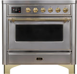 ILVE - 36" Magestic II Series Freestanding Electric Induction Range - Glass Door(s) - Warming Drawer