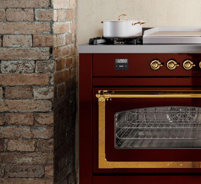 ILVE - 40" Nostalgie II Series Freestanding Dual Fuel Range - Double Oven - Griddle - Natural Gas