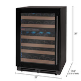 Allavino - Reserva Series 50 Bottle 34" Tall Dual Zone Black Glass Wine Cooler Refrigerator