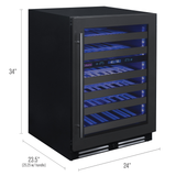 Allavino - Reserva Series 50 Bottle Dual Zone Undercounter Wine Cooler Refrigerator with Black Stainless Steel Door
