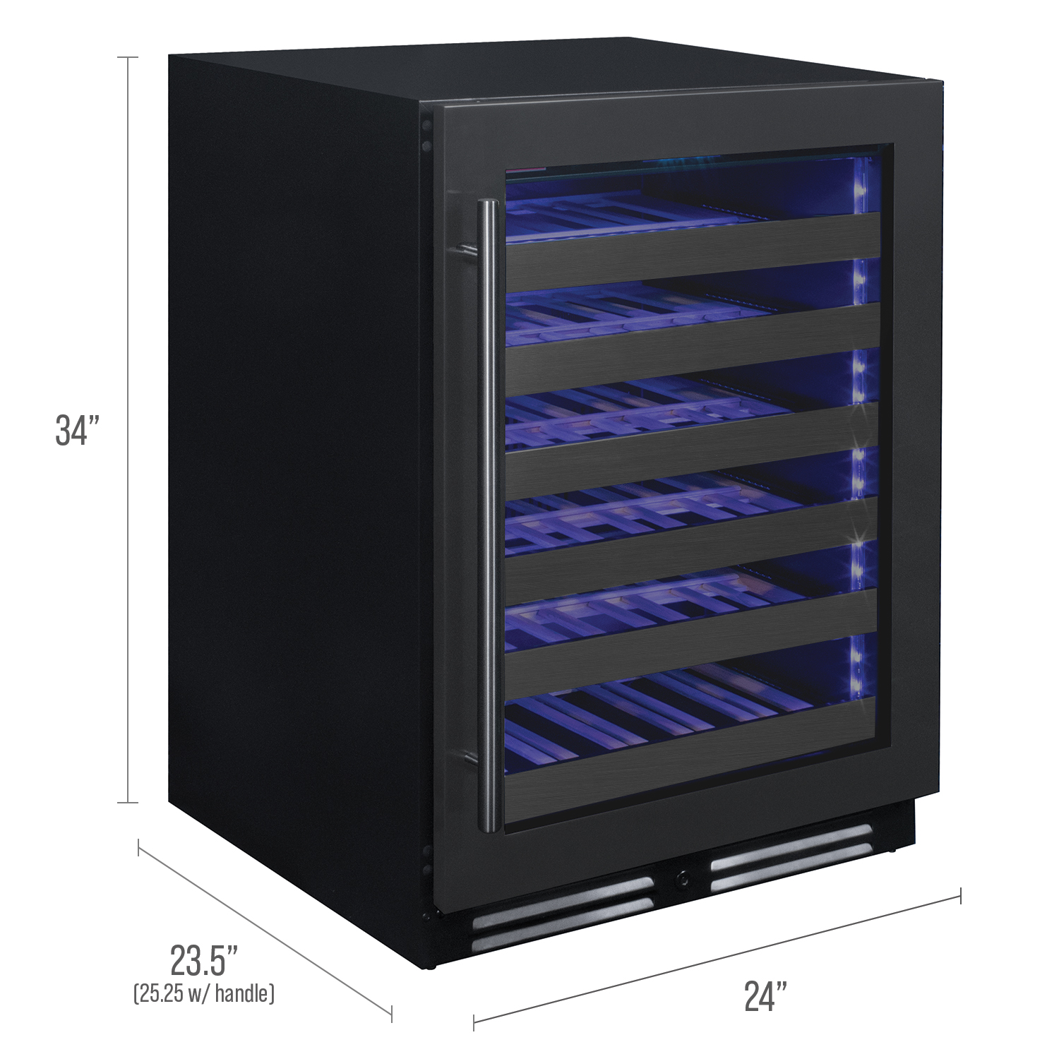 Allavino - Reserva Series 50 Bottle Single Zone Built-in Luxury Wine Refrigerator with Black Stainless Steel Door