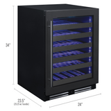 Allavino - Reserva Series 50 Bottle Single Zone Built-in Luxury Wine Refrigerator with Black Stainless Steel Door