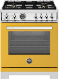 Bertazzoni - 30 inch Dual Fuel Range, 4 Brass Burners, Electric Self-Clean Oven - PRO304BFEPXT