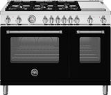 Bertazzoni - 48 inch Dual Fuel Range, 6 Burners and Griddle, Electric Oven - MAS486GDFMXV