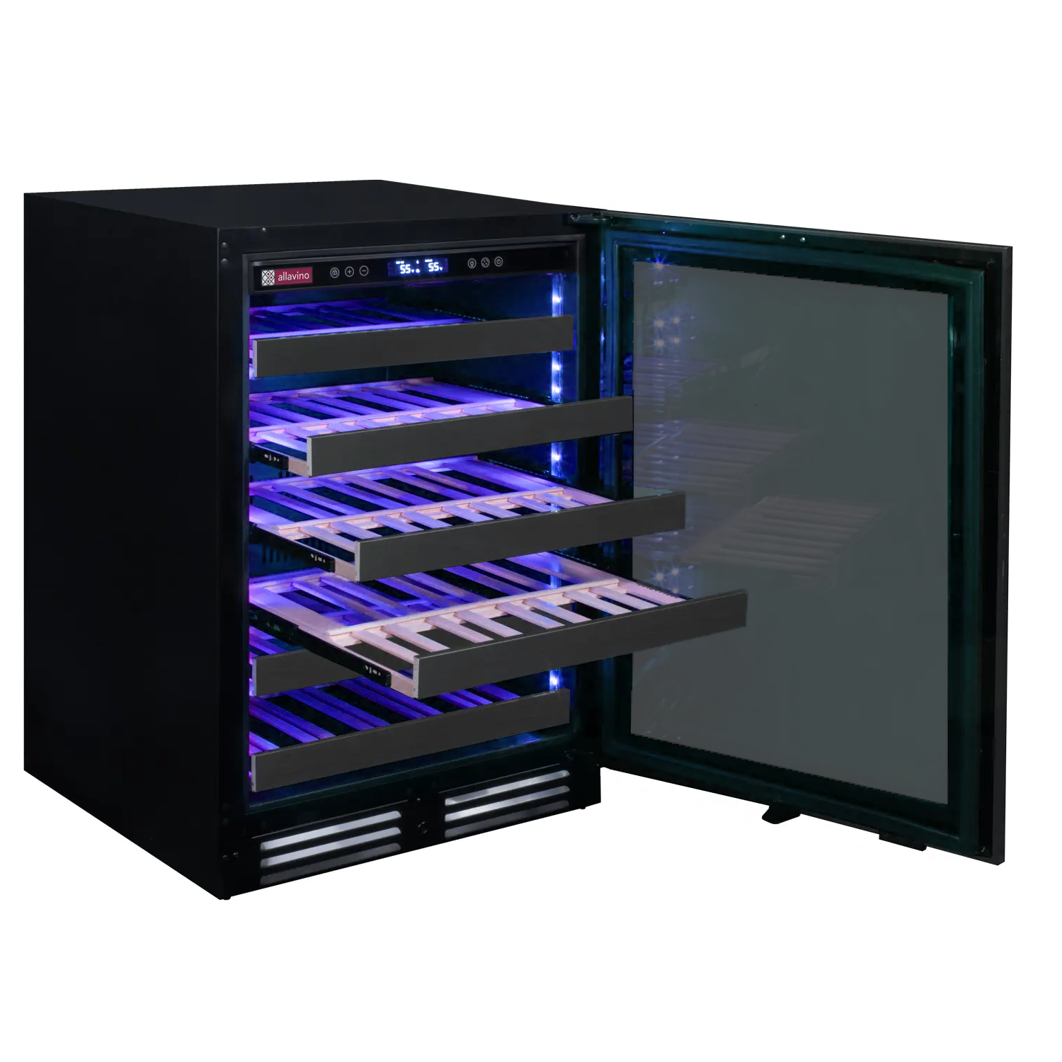 Allavino - Reserva Series 50 Bottle Single Zone Built-in Luxury Wine Refrigerator with Black Stainless Steel Door
