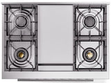 ILVE - 36" Pro Plus II Series Freestanding Dual Fuel Range - Viewing Window(s) - Griddle - Natural Gas