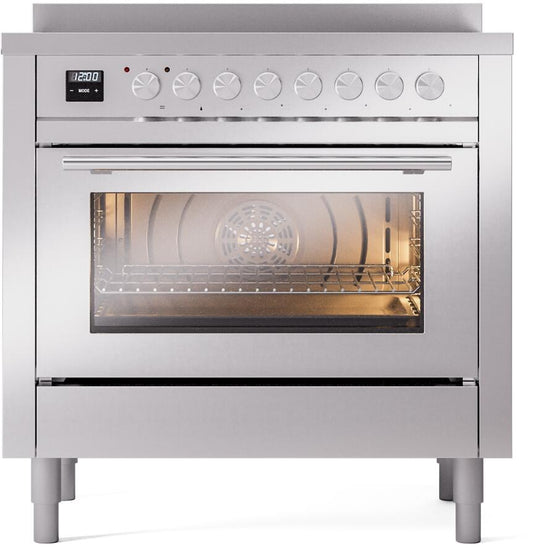 ILVE - 36" Pro Plus II Series Freestanding Electric Induction Range - Viewing Window(s)