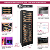 Allavino - Reserva Series 67 Bottle 71" Tall Dual Zone Black Shallow Wine Refrigerator with Wood Shelf Fronts