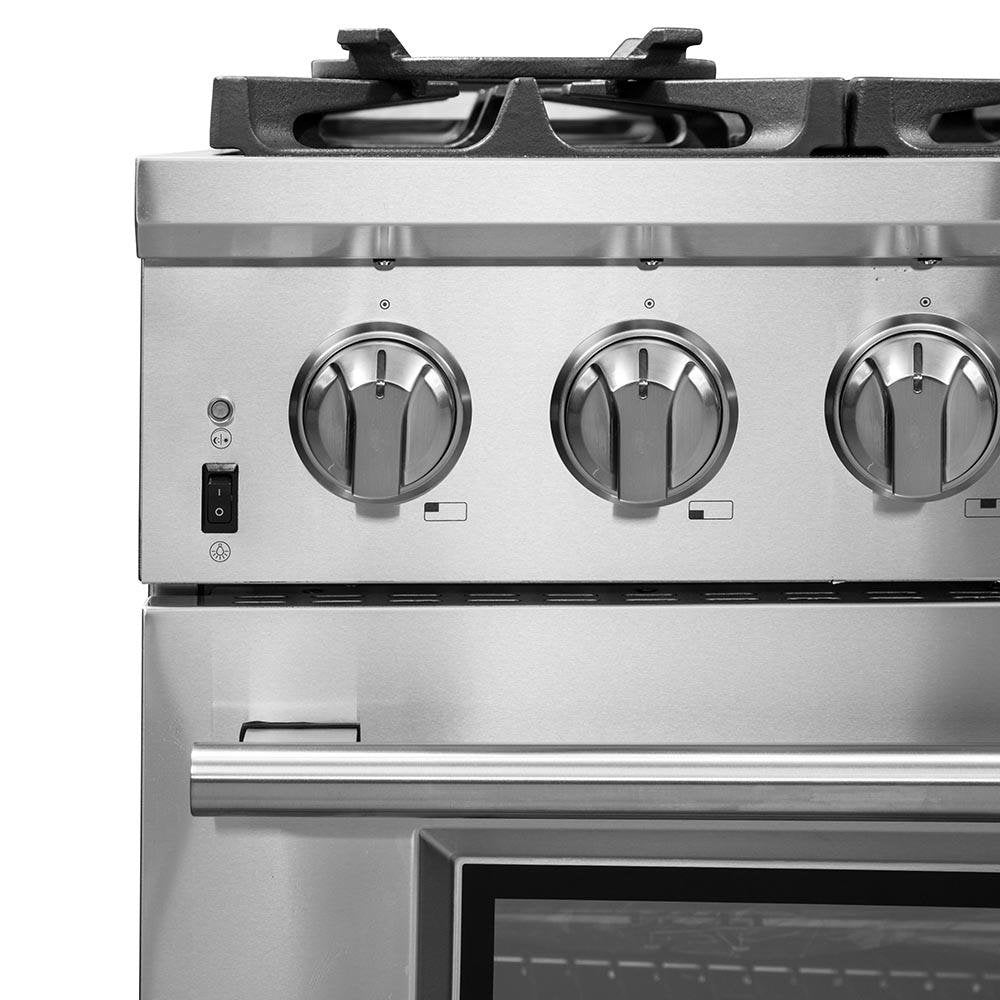 FORNO - 36-Inch Capriasca Dual Fuel Range - Gas Cooktop with 240v Electric Oven - 6 Burners, Convection Oven and 120,000 BTUs