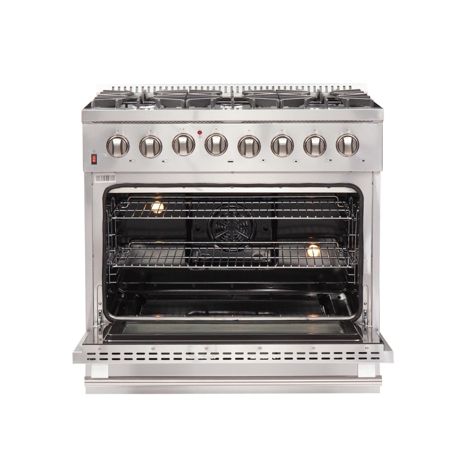 FORNO - 36-Inch Galiano Dual Fuel Range with 6 Gas Burners, 240v Electric Convection Oven