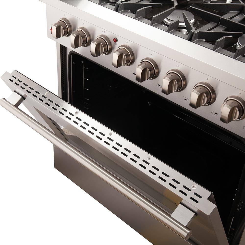 FORNO - 36-Inch Galiano Dual Fuel Range with 6 Gas Burners, 240v Electric Convection Oven