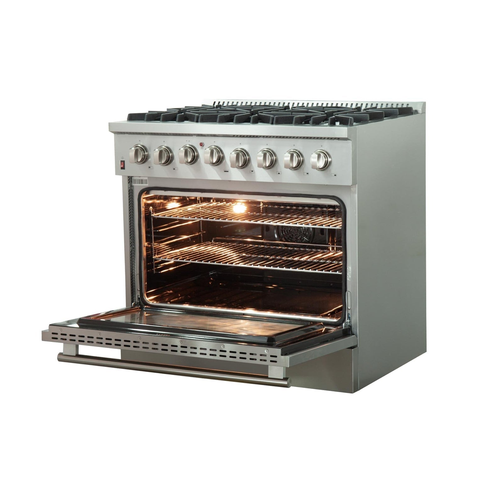 FORNO - 36-Inch Galiano Dual Fuel Range with 6 Gas Burners, 240v Electric Convection Oven