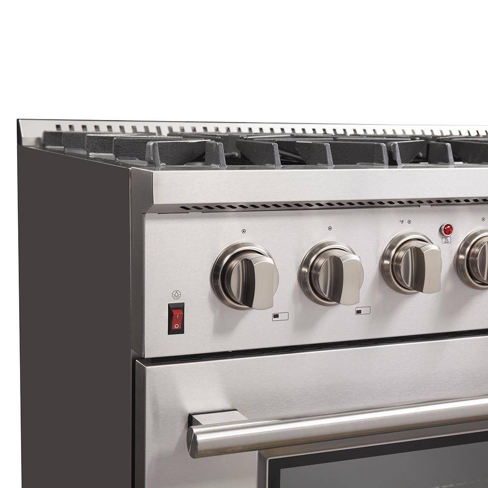 FORNO - 36-Inch Galiano Dual Fuel Range with 6 Gas Burners, 240v Electric Convection Oven