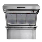 FORNO - 36-Inch Wall Mount Range Hood with Red Light Warmer, Shelf/Backsplash, and 1200 CFM Motor