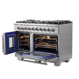 FORNO - 48-Inch Capriasca Gas Range with 8 Burners, 160,000 BTUs, & French Door Gas Oven in Stainless Steel