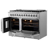 FORNO - 48-Inch Galiano Dual Fuel Range with 8 Gas Burners, 107,000 BTUs, & French Door Electric Oven in Stainless Steel