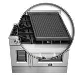 FORNO - 48-Inch Galiano Dual Fuel Range with 8 Gas Burners, 107,000 BTUs, & French Door Electric Oven in Stainless Steel