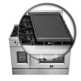 FORNO - 48-Inch Capriasca Dual Fuel Range with 8 Gas Burners, 160,000 BTUs & French Door Electric Oven in Stainless Steel