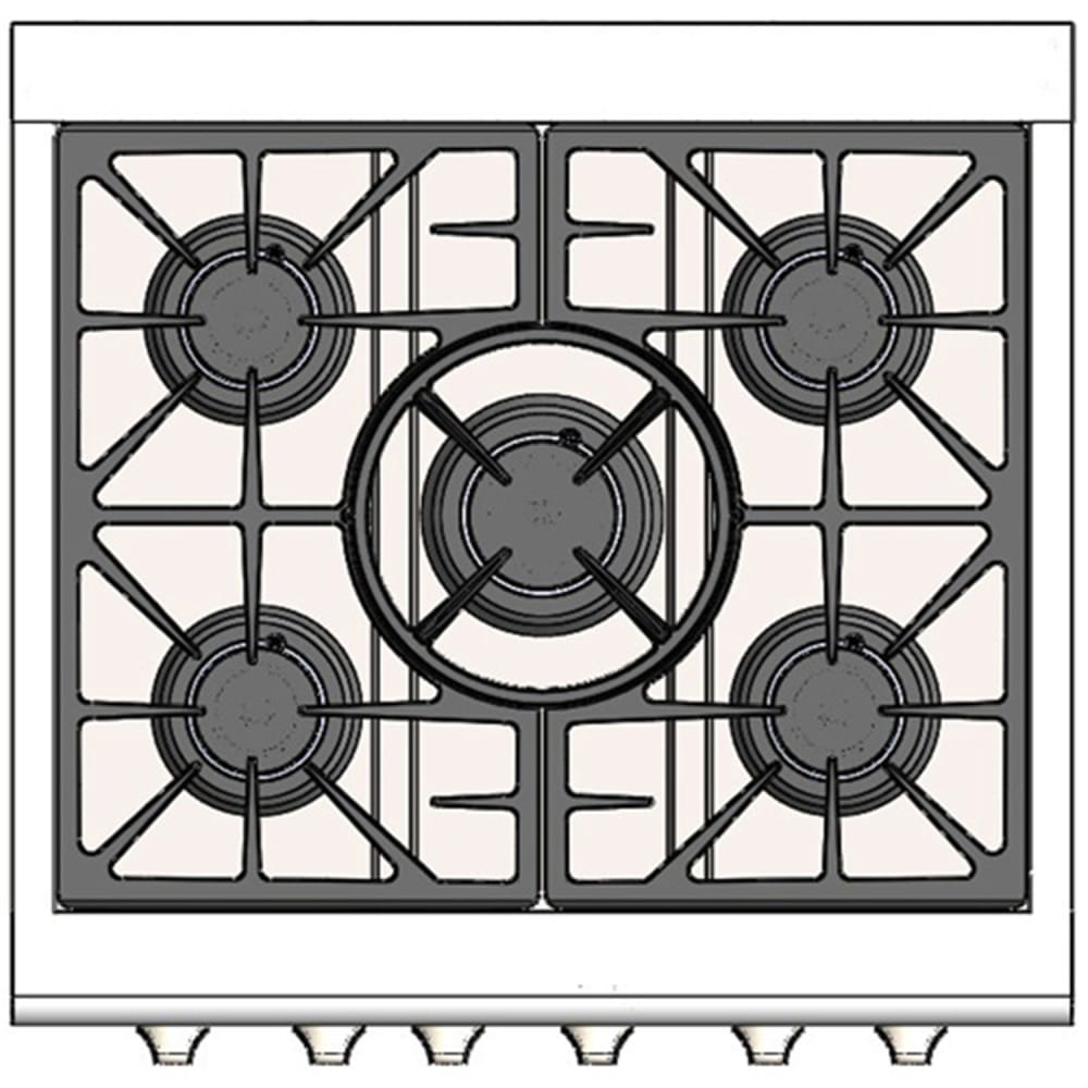 Capital Cooking - 30" Capital Precision Range - Self Clean - 19K BTU - 4 Sealed Burners w/ Wok Burner 25K BTUs - GSCR305