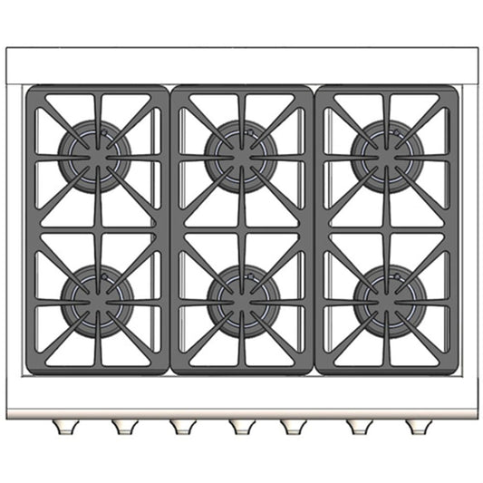 Capital Cooking - 36" Capital Precision Range - Self Clean - 19K BTU - 6 Sealed Burners - GSCR366