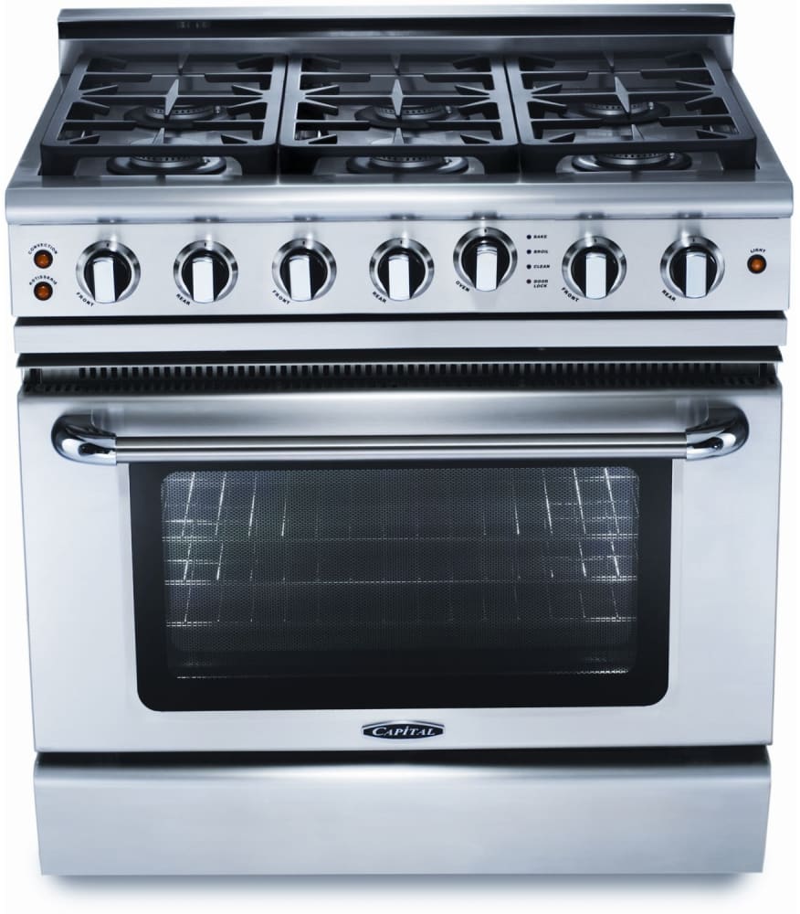 Capital Cooking - 36" Capital Precision Range - Self Clean - 19K BTU - 6 Sealed Burners - GSCR366