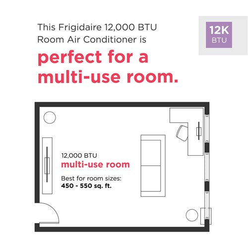 Frigidaire - 12,000 BTU Window A/C, Electronic, WifiWindow A/C - FHWW124WD1