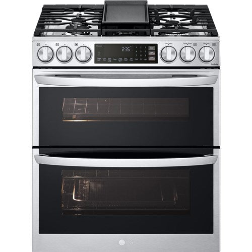 LG - 6.9 CF Smart Gas Double Slide-In, ProBake, Convection, InstaView,Air FryGas Slide-In - LTGL6937F