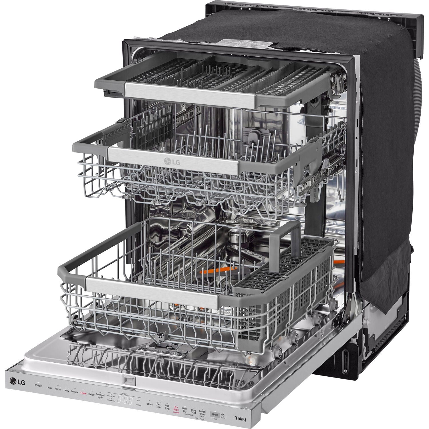 LG - 24" Top Control Dishwasher, 42dB, Smart WiFi, Quad Wash Pro, Dynamic Dry Dishwashers - LDPH7972S