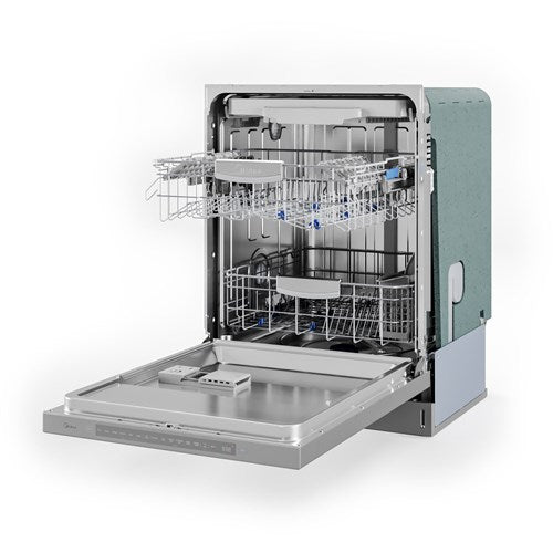 Midea - 24" Top Ctrl Dishwasher, 45 dBA, 3rd Rack, Wi-Fi - Stainless - MDT24P4AST