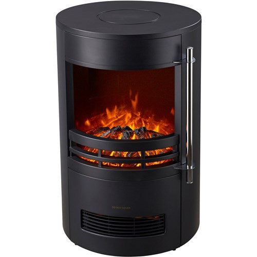 Cambridge - 25"x16"x16" Round Free Standing Fireplace - Black