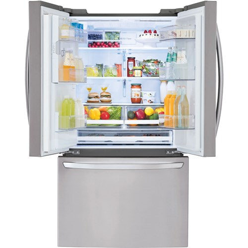 LG - 28 CF French Door, Ice and Water with Single Ice - LRFS28XBS
