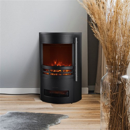 Cambridge - 25"x16"x16" Round Free Standing Fireplace - Black