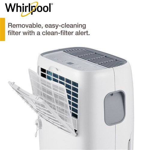 Whirlpool - 50 Pint Dehumidifier with Pump, White, E-Star - WHAD50PCW