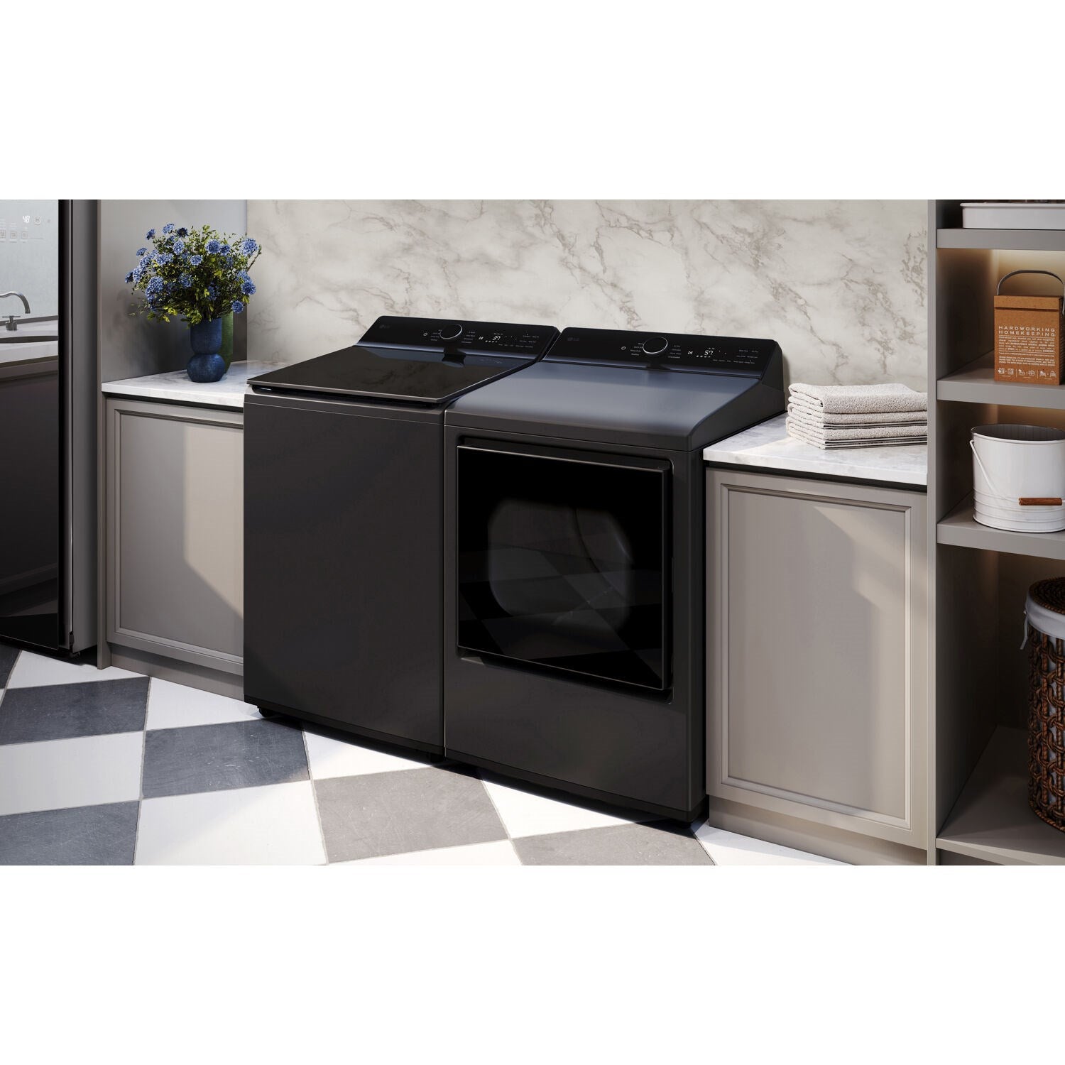 LG - 7.3 cu. ft. 7.3 CF Electric Dryer, Wi-Fi, Easy Load, AI Sensor Dry - Black Matte - DLE8400BE