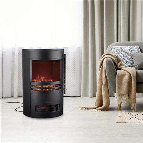 Cambridge - 25"x16"x16" Round Free Standing Fireplace - Black